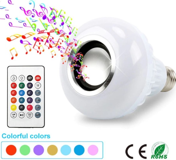 Smart E27 RGB Bluetooth Speaker LED Bulb Light 12W Music Playing Dimmable Wireless Led Lamp
